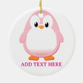 Schattigee Roze Pinguïn Cartoon Custom Keramisch Ornament (Achterkant)