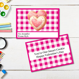 Schattigee Roze Plaid Cookie Classroom Valentijnsd Kaart