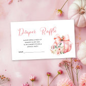 Schattigee Roze Pompoen Baby shower Luier Raffle Informatiekaartje