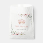 Schattigee Roze Prinses Kroon Tiara Bloemen Verjaa Bedankzakje (Voorkant)