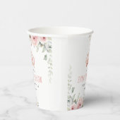 Schattigee Roze Prinses Kroon Tiara Bloemen Verjaa Papieren Bekers (Rechts)