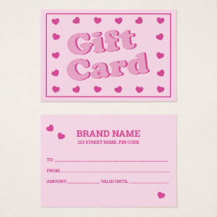 Schattigee Roze Retro Harten Gift Kaart