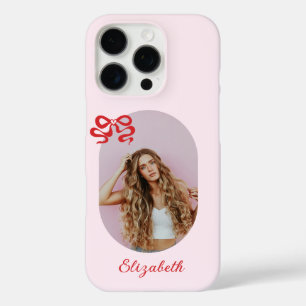 Schattigee Roze Rode Boog Foto iPhone 16 Pro Hoesje