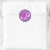 Schattigee roze schildpad ronde sticker (Tas)