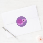 Schattigee roze schildpad ronde sticker (Envelop)