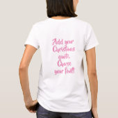 Schattigee roze Sinterklaas en aangepaste offerte T-shirt (Achterkant)