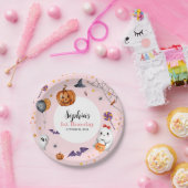 Schattigee Roze Spooky Halloween Kids Verjaardag Papieren Bordje (Feest)
