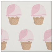 Schattigee Roze Strawberry Ice Cream Pattern Fabri Stof (Swatch)
