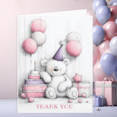 Schattigee roze teddybeer bedankt