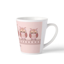 Schattigee roze uilen en aangepaste naam