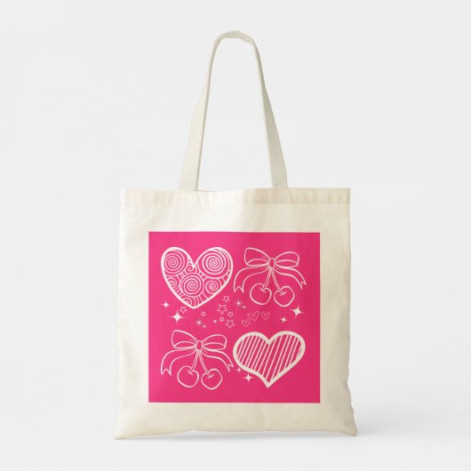 Schattigee roze vibes tote bag (Achterkant)