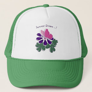 Schattigee roze vlinder Paarse bloemendoedel zomer Trucker Pet