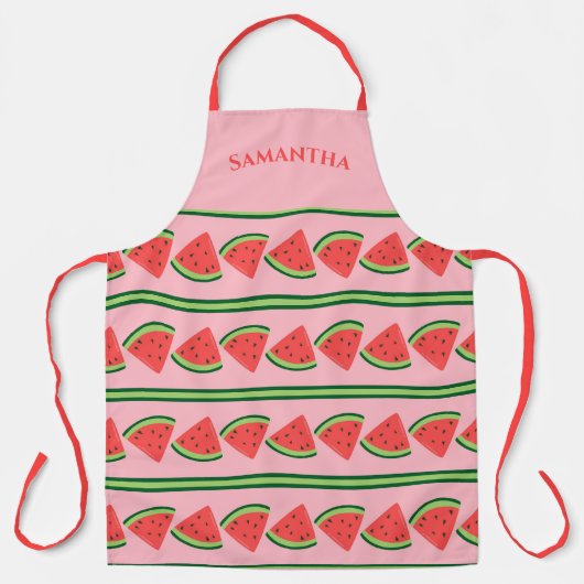 Schattigee Roze Watermeloen Slices Design Custom N Schort (Voorkant)