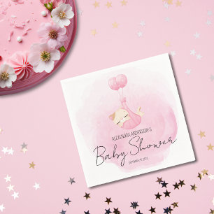 Schattigee Roze Waterverf Kitten Baby Meisje Douch Servet