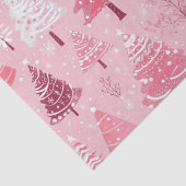 Schattigee Roze Witte Retro Kerstbomen Tissuepapier (Detail)