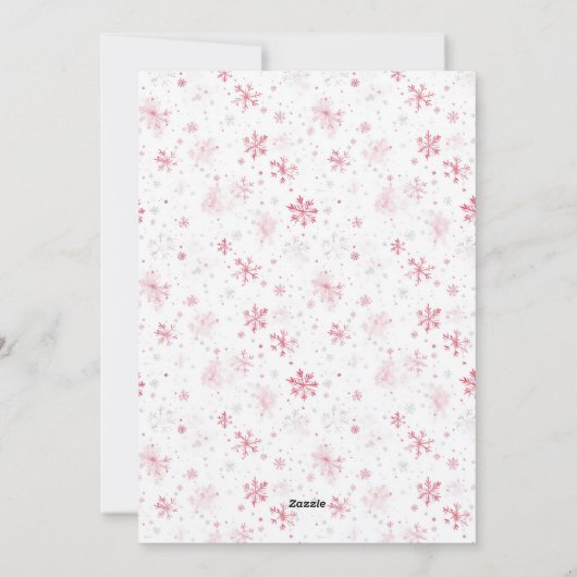 Schattigee Roze Witte Retro Kerstmis Feestdagenkaart (Achterkant)