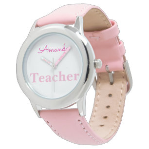 Schattigee roze witte verpleegster gepersonaliseer horloge