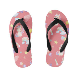 Schattigee roze zoete eenhoorn regenboogballon Pat Kinder Teenslippers