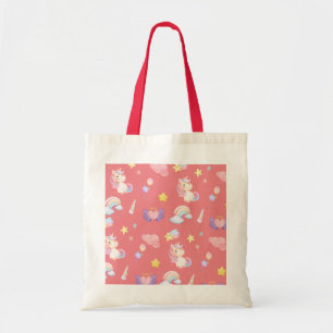 Schattigee roze zoete eenhoorn regenboogballon Pat Tote Bag