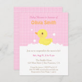 Schattigee Rubber Ducky Baby Shower Uitnodigingen (Voorkant / Achterkant)