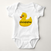 Schattigee Rubber Ducky Gepersonaliseerde Meisje/J Romper (Voorkant)