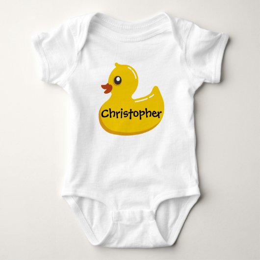 Schattigee Rubber Ducky Gepersonaliseerde Meisje/J Romper (Voorkant)
