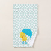 Schattigee Rubber Ducky met Blauwe Stippen Patroon Handdoek (Handdoek)