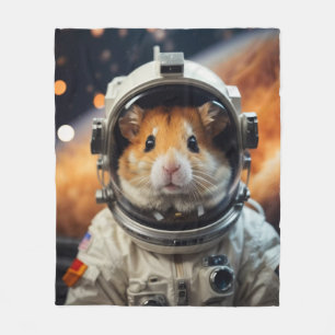 Schattigee ruimte astronaut hamster fleece deken