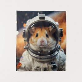 Schattigee ruimte astronaut hamster wandkleed