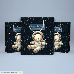 Schattigee Ruimte Beer Gift Bag voor Boy Verjaarda Medium Cadeauzakje