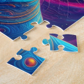 Schattigee ruimte kat astronaut legpuzzel (Zijkant)