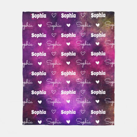 Schattigee ruimte magenta herhalende naam geperson fleece deken (Voorkant)