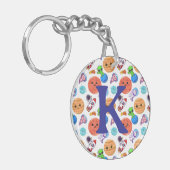 Schattigee ruimte thema gepersonaliseerd sleutelhanger (Voorkant Links)