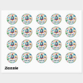 Schattigee ruimteraket dank u ronde sticker (Vel)