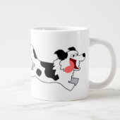 Schattigee Running Cartoon Border Collie Jumbo Mok (Rechts)