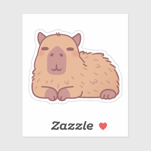 Schattigee rustende Capybara Doodle Sticker (Vel)