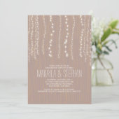 Schattigee Rustic String of Lights Engagement Part Kaart (Staand voorkant)
