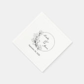 Schattigee rustieke bloemenkrans gepersonaliseerde servet (Hoek)