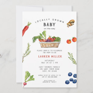Schattigee rustieke boeren markt Baby shower Kaart