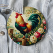 Schattigee rustieke/ haan ronde button 6,0 cm (In situ)