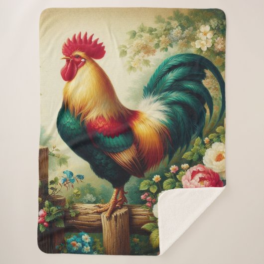 Schattigee rustieke/ haan sherpa deken (Voorkant)