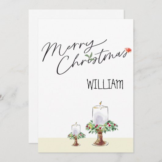 Schattigee, rustieke, traditionele kerstkaart (Voorkant / Achterkant)