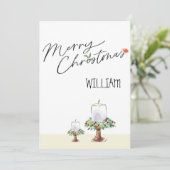 Schattigee, rustieke, traditionele kerstkaart (Staand voorkant)