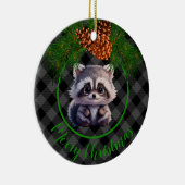 Schattigee Rustieke wasbeer zwart geruite geruite  Keramisch Ornament (Rechts)