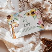 Schattigee Safari Animal Greenery Boeken voor Baby Informatiekaartje