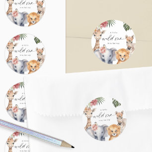 Schattigee Safari Baby Dieren Meisje Douche Seal s Ronde Sticker