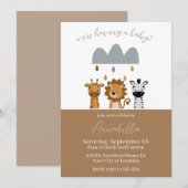 Schattigee Safari Boho Baby Dieren Kaart (Voorkant / Achterkant)