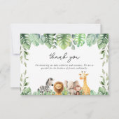 Schattigee Safari Dieren Dank u kaart (Voorkant)