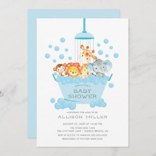 Schattigee Safari Dieren Douche Jongens Baby Uitno Kaart