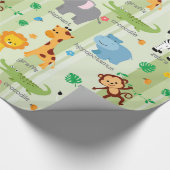 Schattigee Safari Dieren Kwekerij Patroon Cadeaupapier (Hoek)
